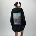 ukiyoesunsetplane patch on female essential zip hoodie in after hours