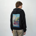 ukiyoesunsetplane patch on male essential zip hoodie in after hours