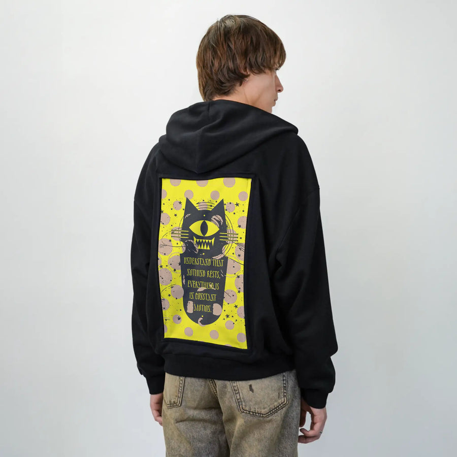 understand patch on male essential zip hoodie in after hours