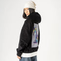 unicornasaurus patch on female retro cord hoodie in onyx