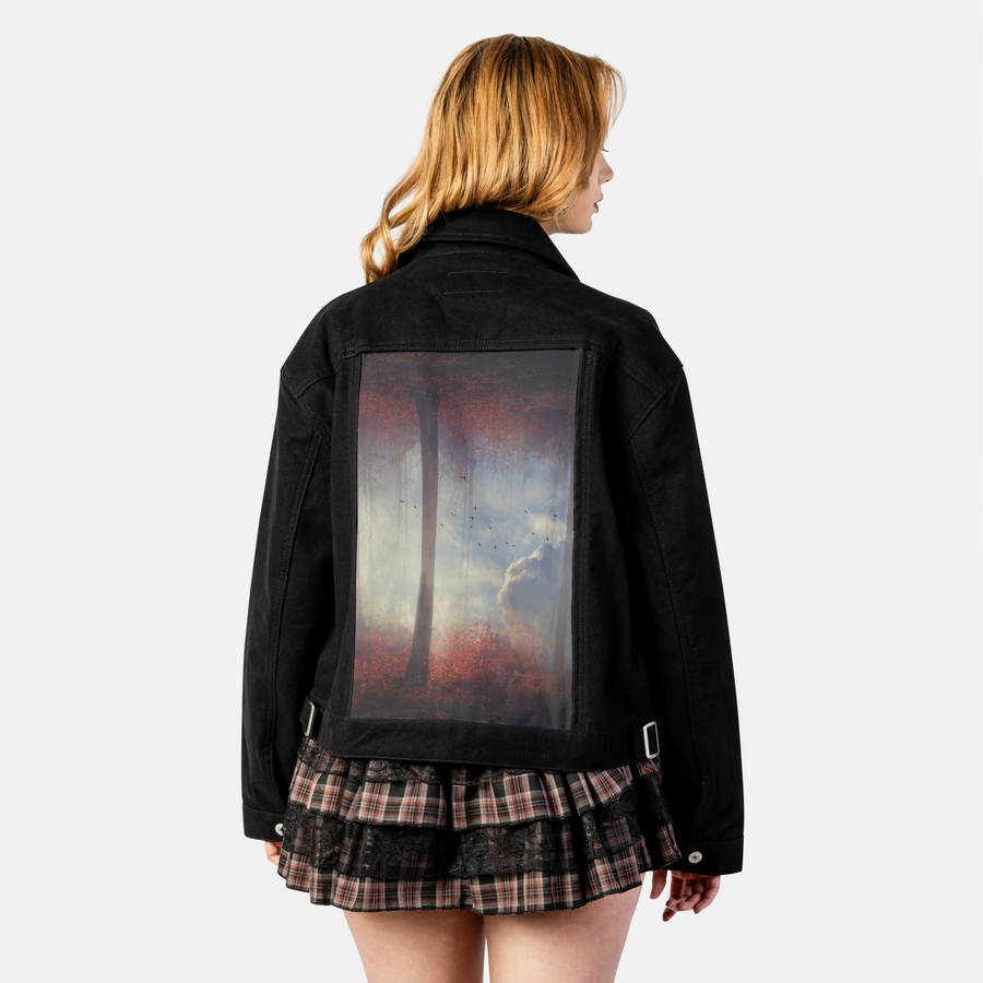 untitleddream patch on female atelier canvas jacket in nightfall