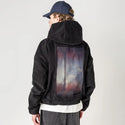 untitleddream patch on male retro cord hoodie in onyx