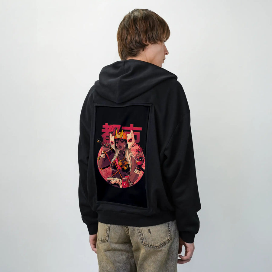 urbansamurai patch on male essential zip hoodie in after hours