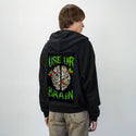 useurbrain patch on male essential zip hoodie in after hours