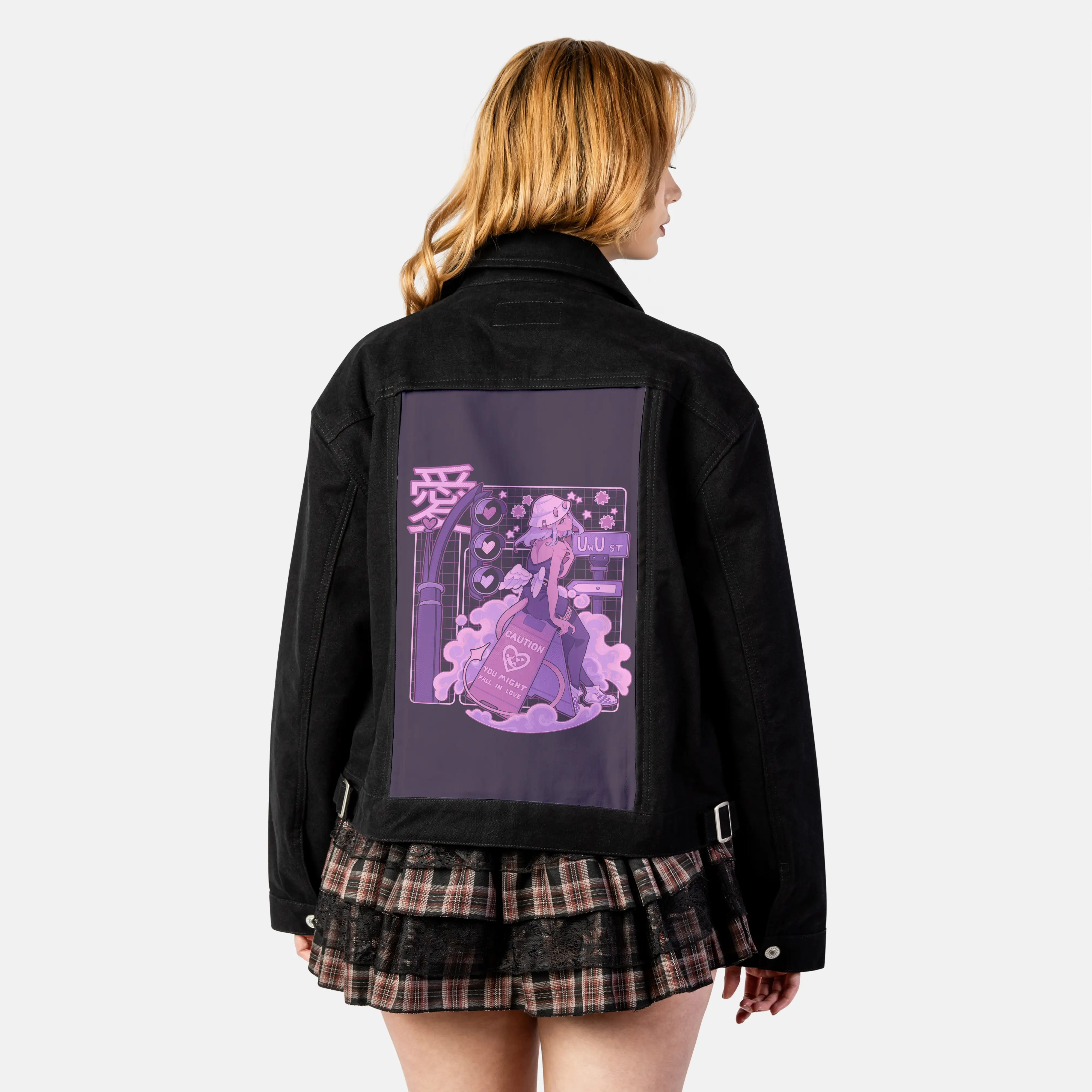 uwust patch on female atelier canvas jacket in nightfall