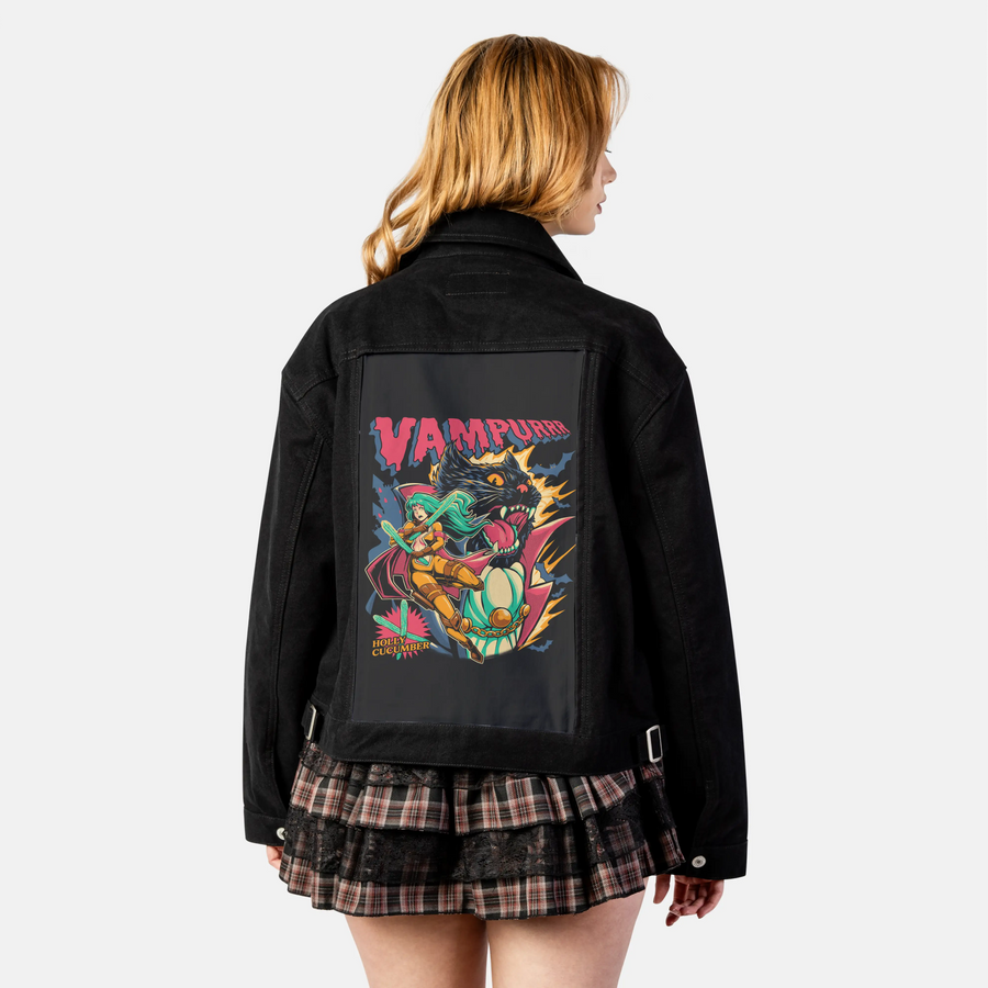 vampurrr patch on female atelier canvas jacket in nightfall