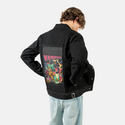 vampurrr patch on male og denim jacket in raven