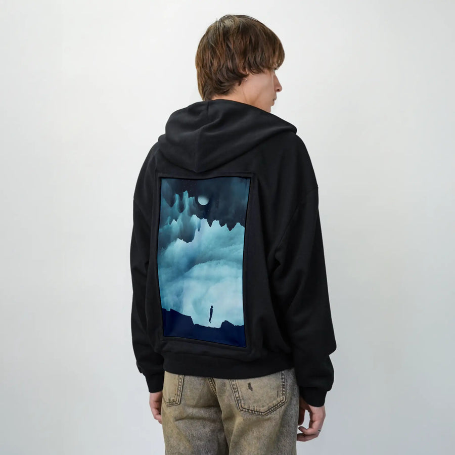 vasteuphoria patch on male essential zip hoodie in after hours