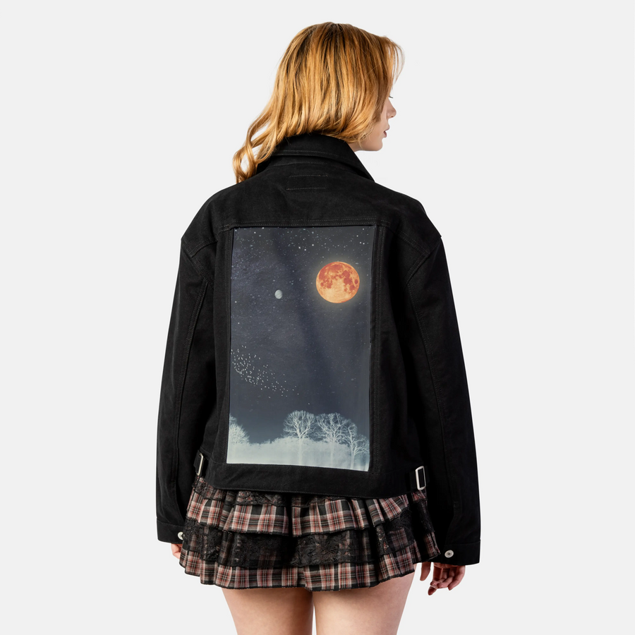 venusandmoon patch on female atelier canvas jacket in nightfall