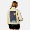 venusandmoon patch on female atelier canvas jacket in tan