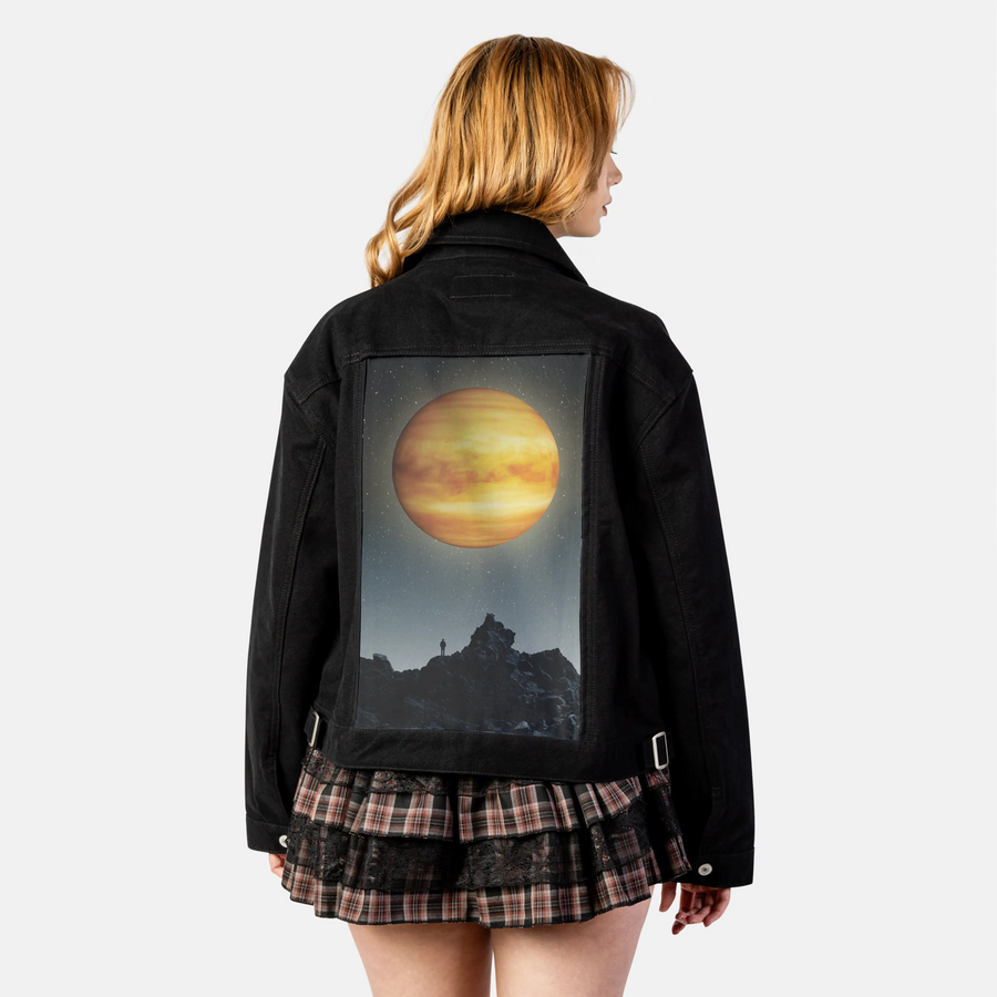 venusrising patch on female atelier canvas jacket in nightfall