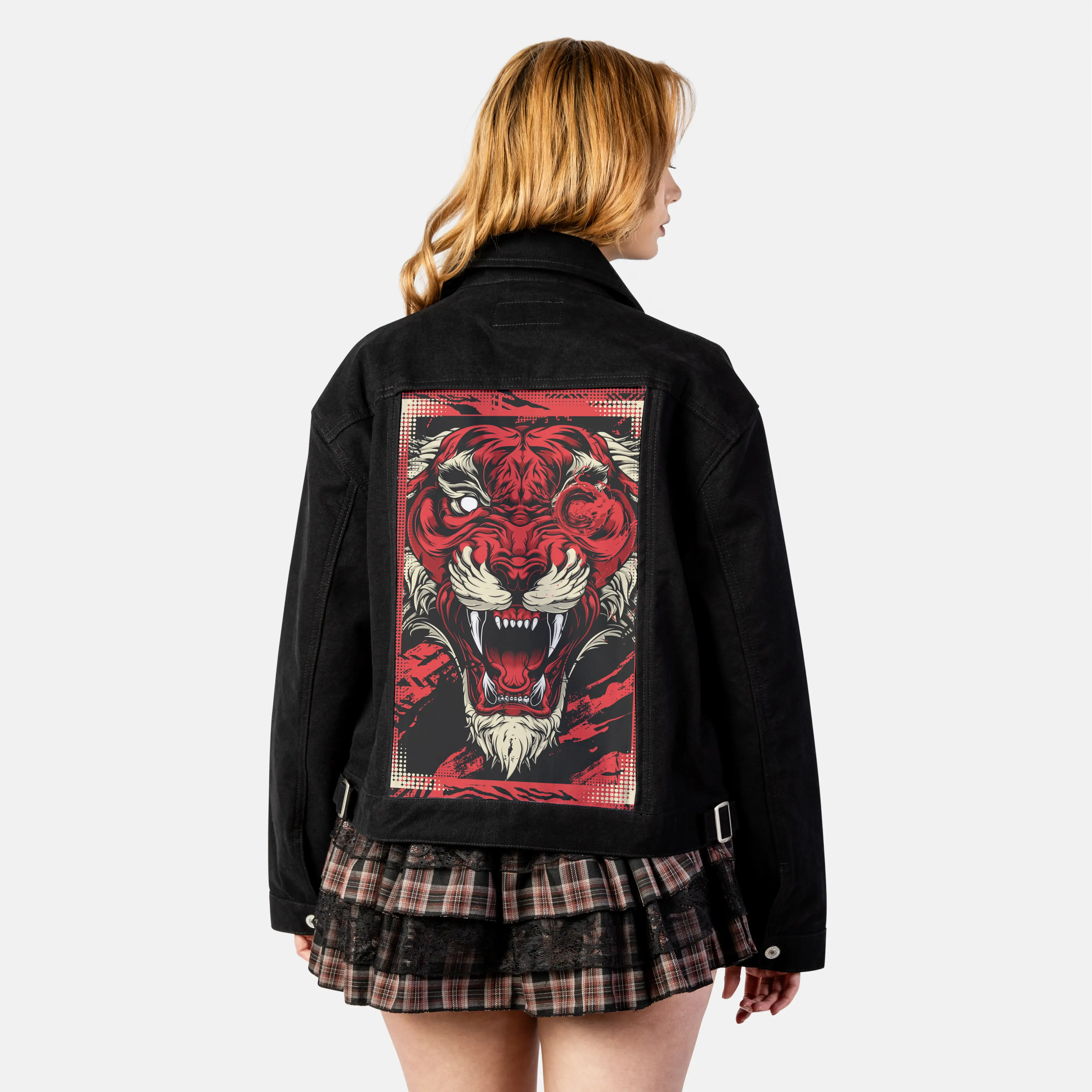 vermillionbeast patch on female atelier canvas jacket in nightfall