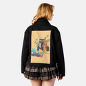 vintagecassette patch on female atelier canvas jacket in nightfall