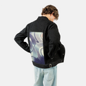 vinylsingles patch on male og denim jacket in raven