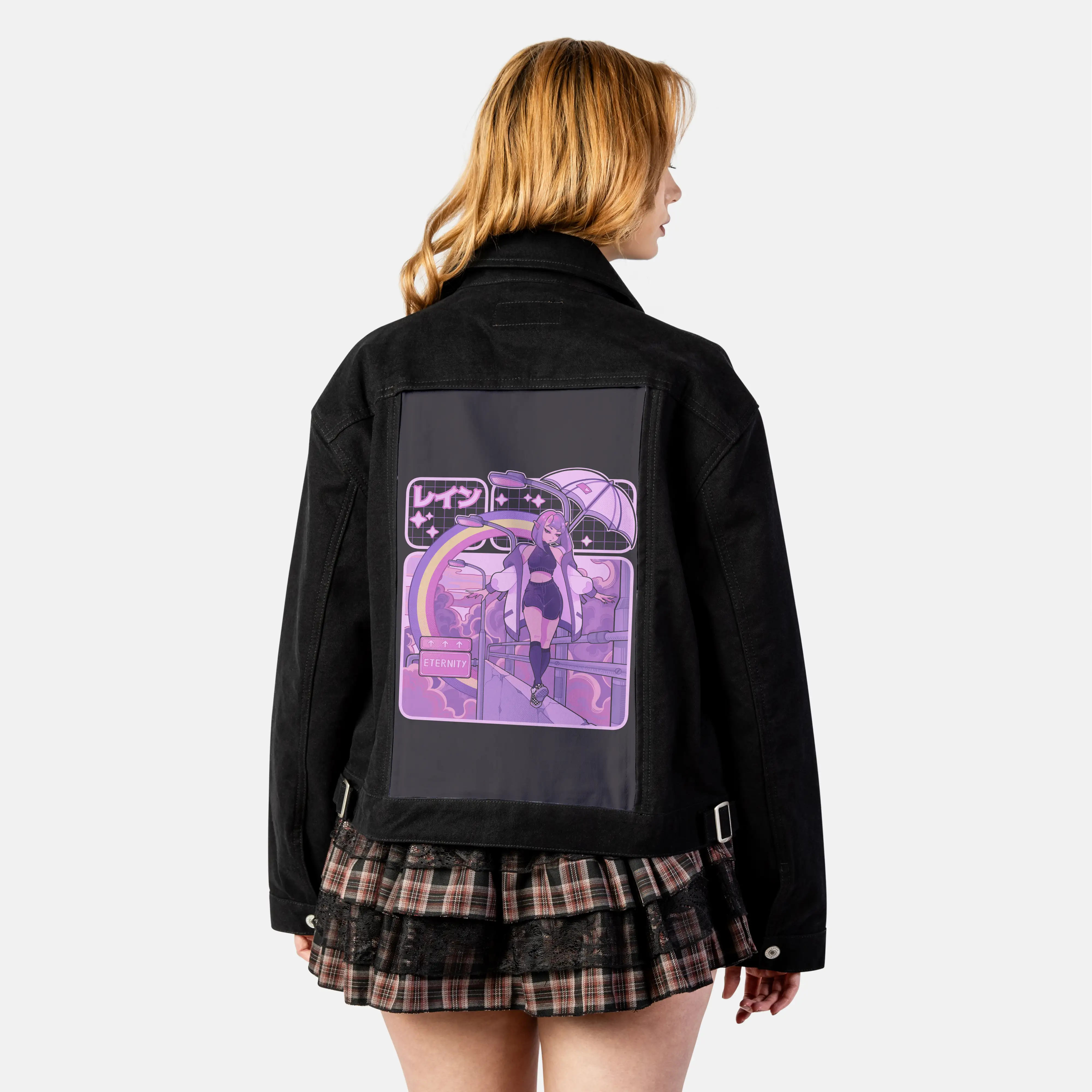 violeteternity patch on female atelier canvas jacket in nightfall