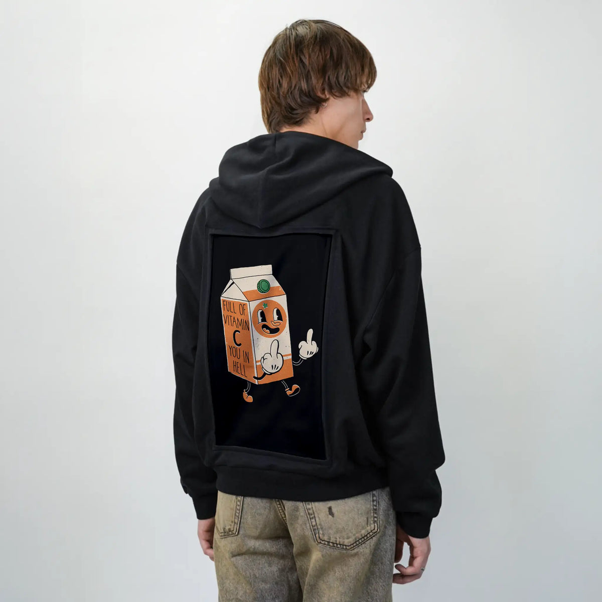 vitamincyouinhell patch on male essential zip hoodie in after hours