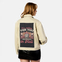 waitinginhell patch on female atelier canvas jacket in tan