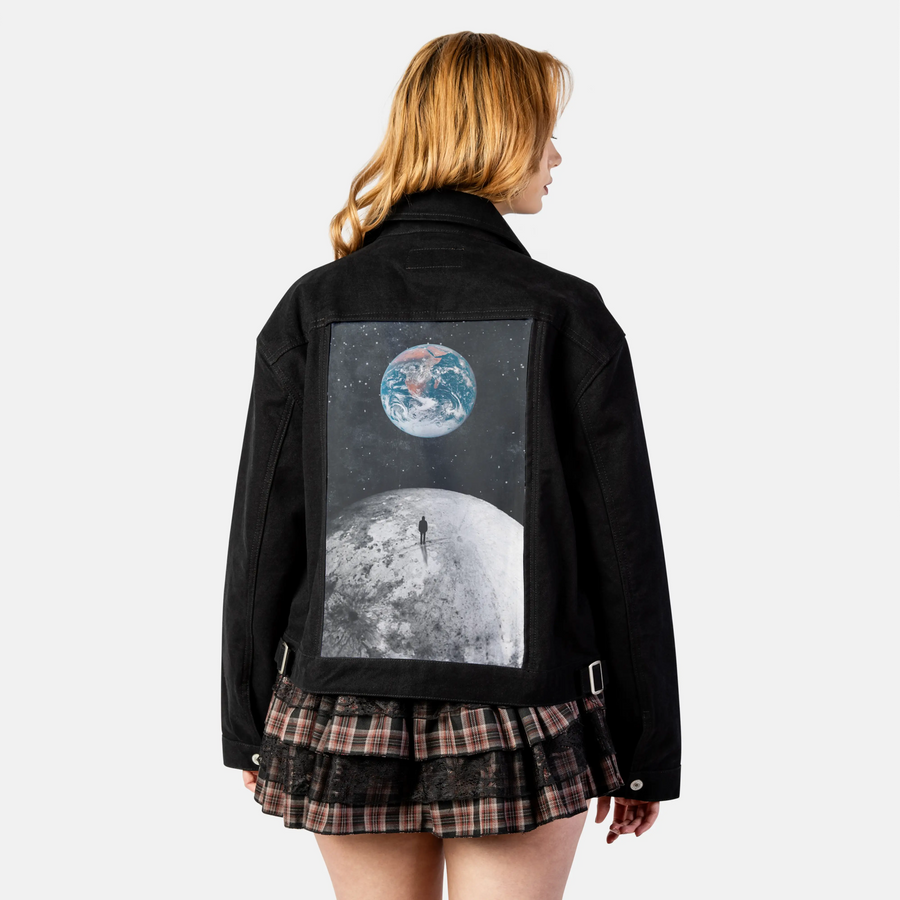 walkingon patch on female atelier canvas jacket in nightfall