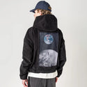 walkingon patch on male retro cord hoodie in onyx