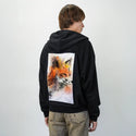 watercolorfox patch on male essential zip hoodie in after hours