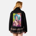wavegeisha patch on female atelier canvas jacket in nightfall