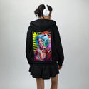 wavegeisha patch on female essential zip hoodie in after hours