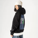 wedontbelieve patch on female retro cord hoodie in onyx