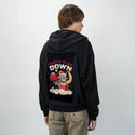 weregoingdown patch on male essential zip hoodie in after hours