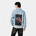 whatatimetobealive patch on male og denim jacket in oceanside