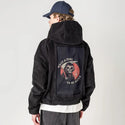 whatatimetobealive patch on male retro cord hoodie in onyx