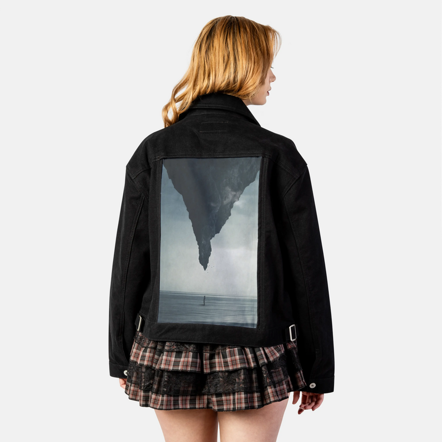 whatif patch on female atelier canvas jacket in nightfall