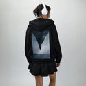 whatif patch on female essential zip hoodie in after hours