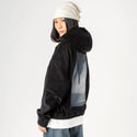 whatif patch on female retro cord hoodie in onyx