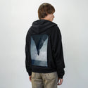 whatif patch on male essential zip hoodie in after hours