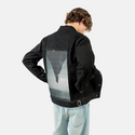 whatif patch on male og denim jacket in raven
