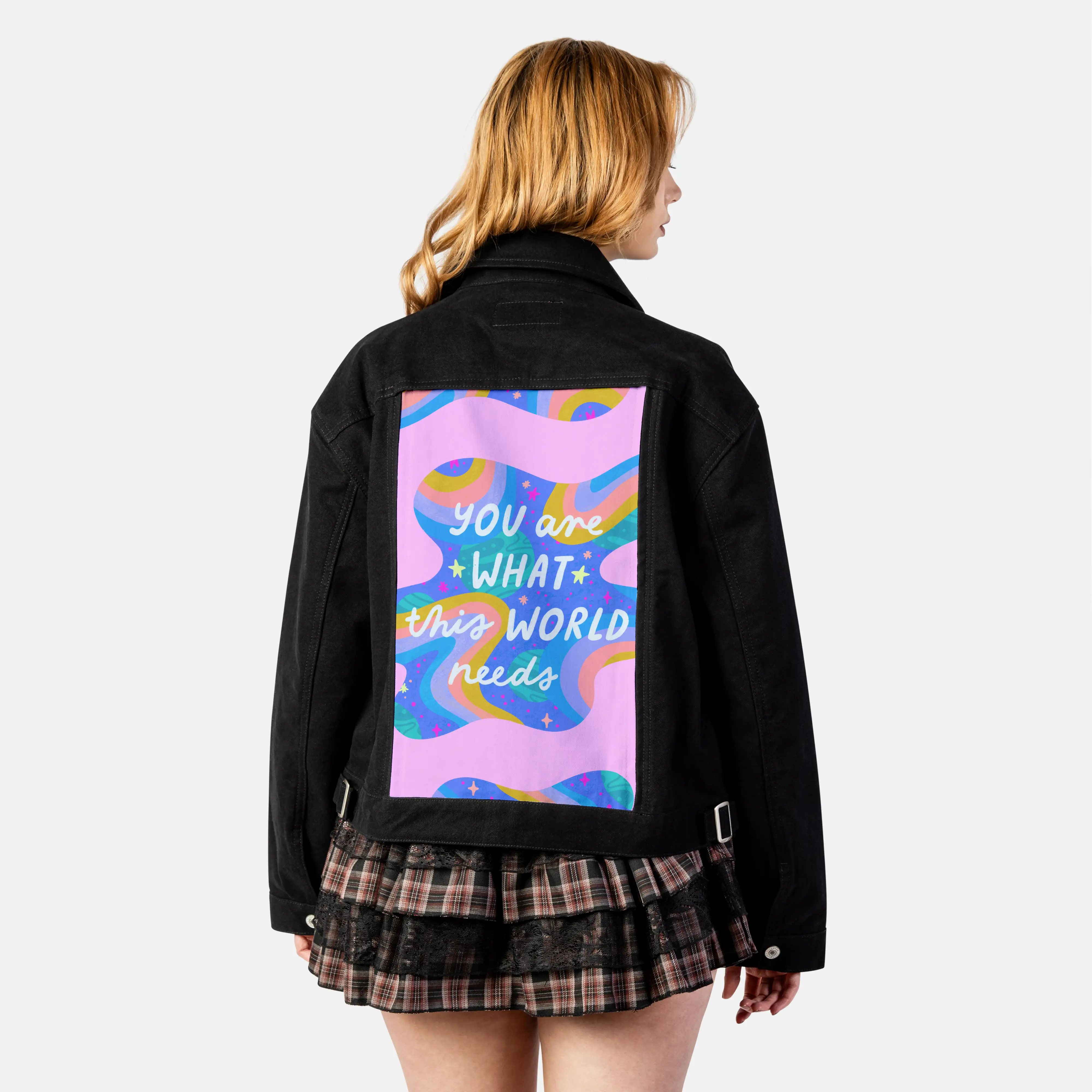 whatthisworldneeds patch on female atelier canvas jacket in nightfall
