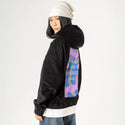 whatthisworldneeds patch on female retro cord hoodie in onyx