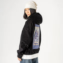 wheeloffortune patch on female retro cord hoodie in onyx