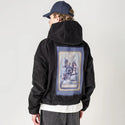 wheeloffortune patch on male retro cord hoodie in onyx