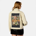 whennoodlesattack patch on female atelier canvas jacket in tan