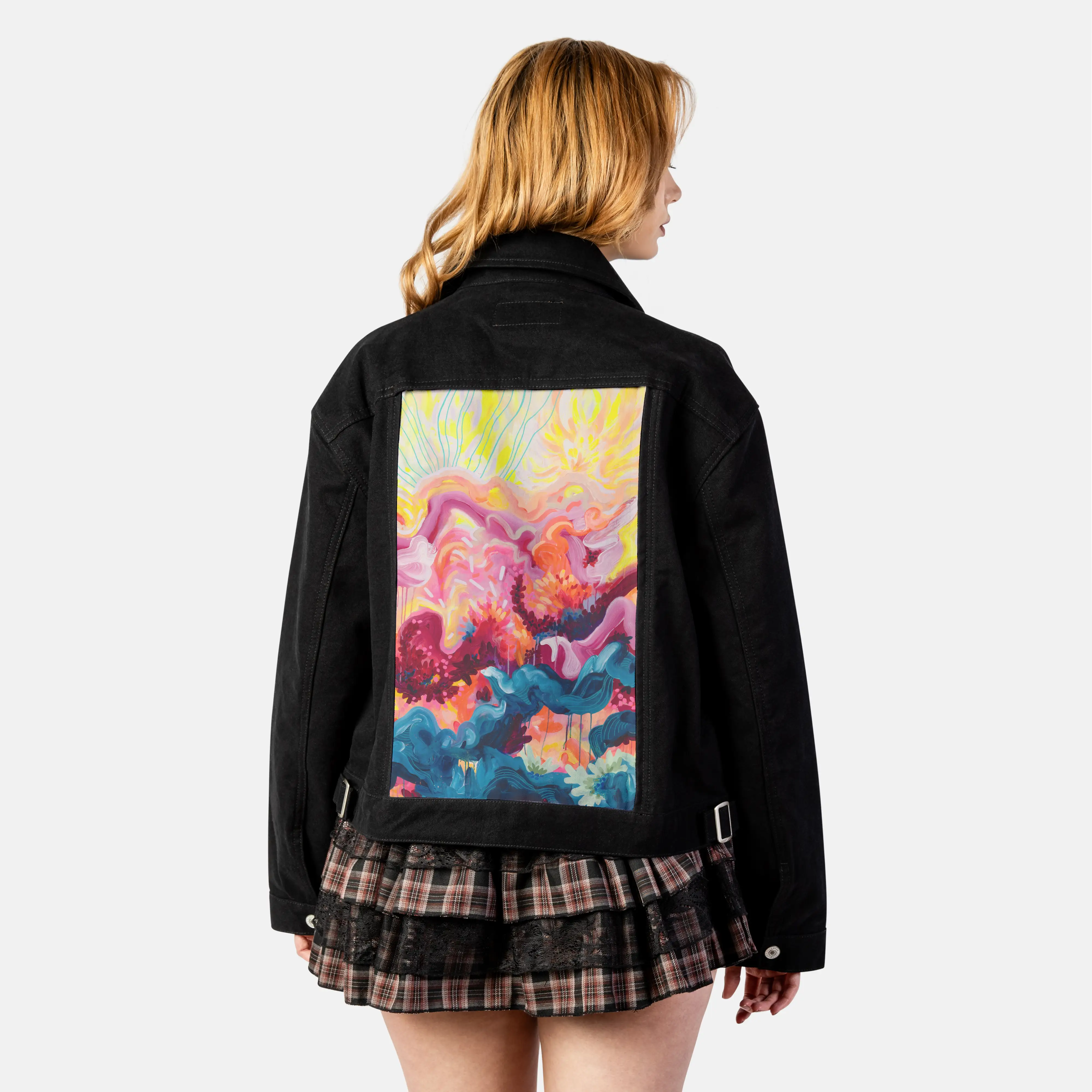 wildfire patch on female atelier canvas jacket in nightfall