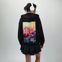 wildfire patch on female essential zip hoodie in after hours