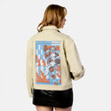 will patch on female atelier canvas jacket in tan