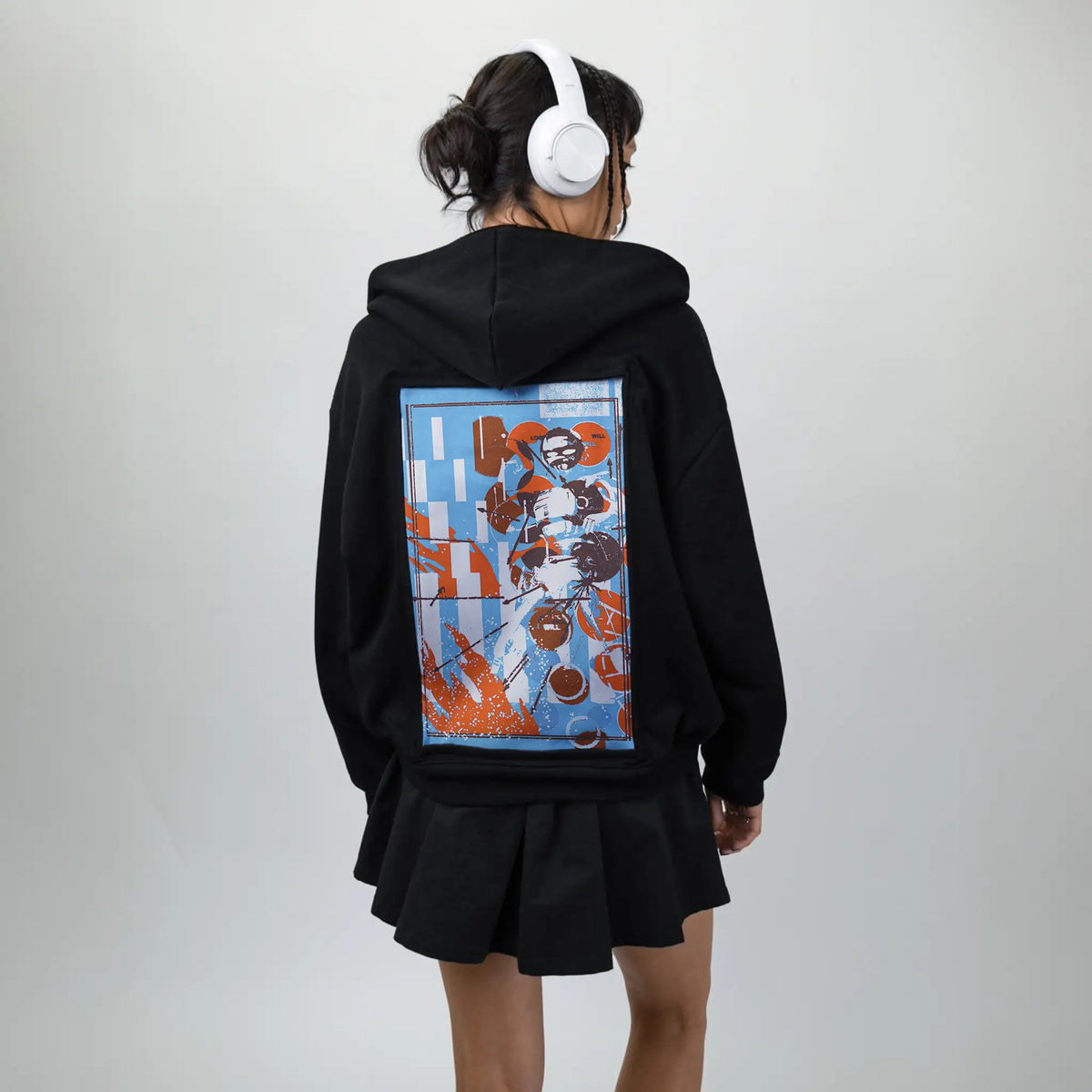 will patch on female essential zip hoodie in after hours