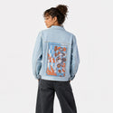 will patch on female og denim jacket in oceanside