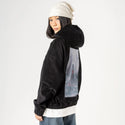 winter patch on female retro cord hoodie in onyx