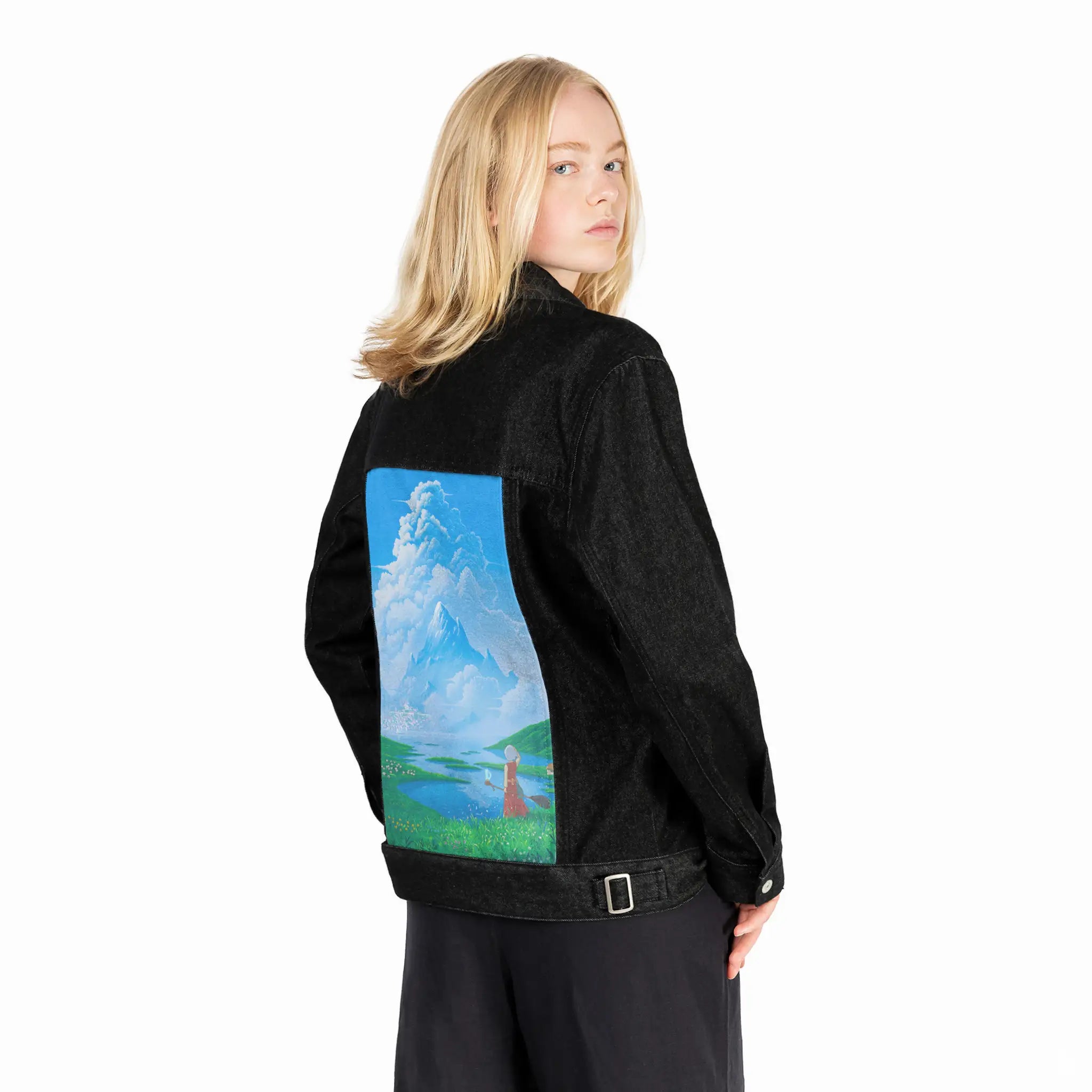 witchandthecity patch on female og denim jacket in raven