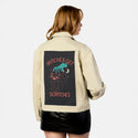 witchesgetscritches patch on female atelier canvas jacket in tan