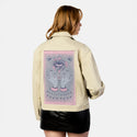 witchgirl patch on female atelier canvas jacket in tan