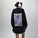 witchgirl patch on female essential zip hoodie in after hours